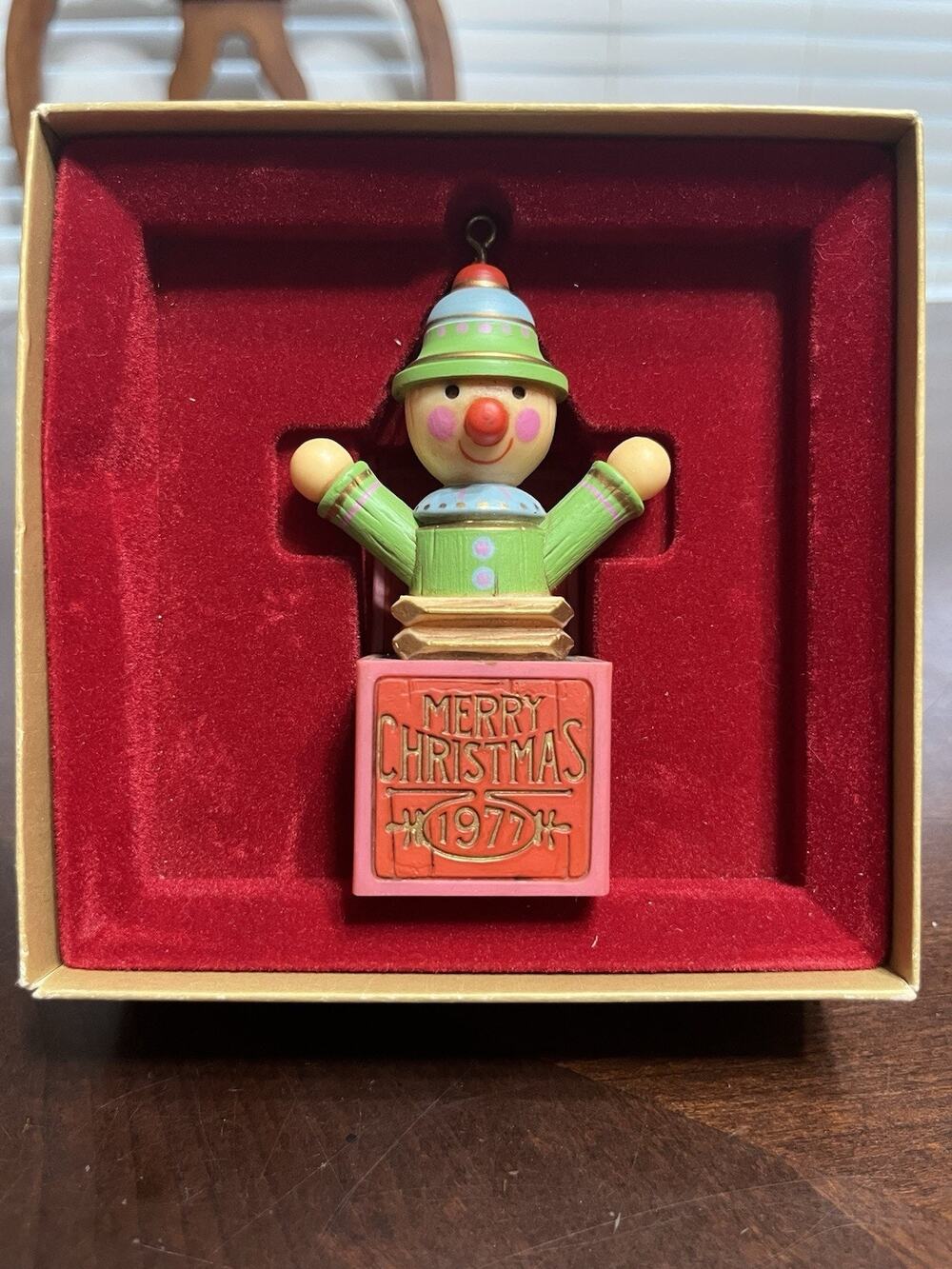 Vintage Hallmark Christmas Ornament JACK IN THE BOX 1977 Yesteryears Collection